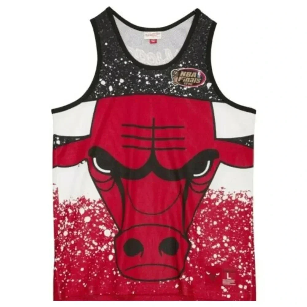 Mitchell & Ness Scarlet NBA Chicago Bulls Jumbotron Mesh Tank Size Small